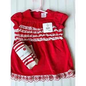 NWT Hanna Andersson Girl's Christmas Dress Tights